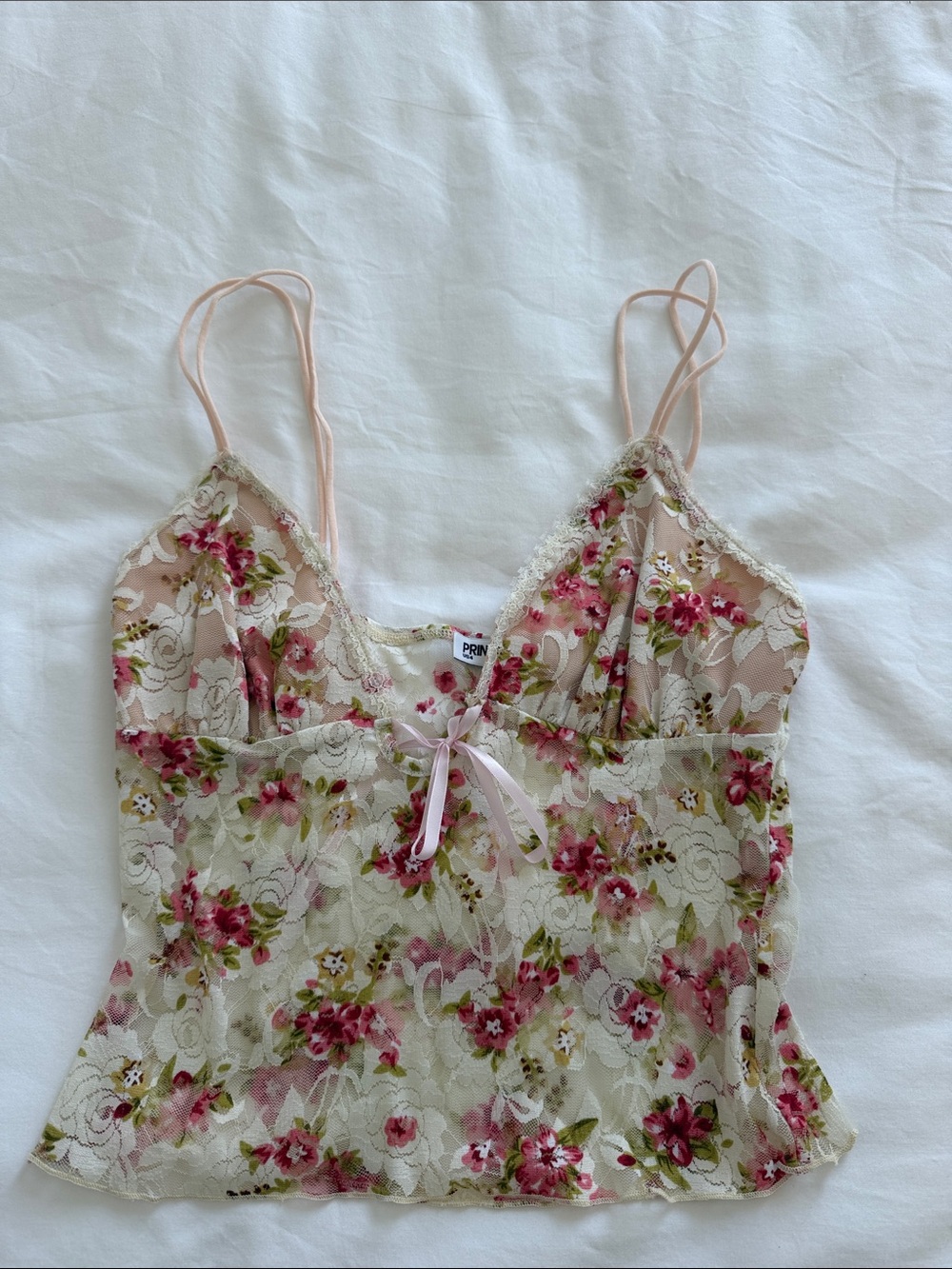 Princess Polly Pink Floral Lace Camisole
